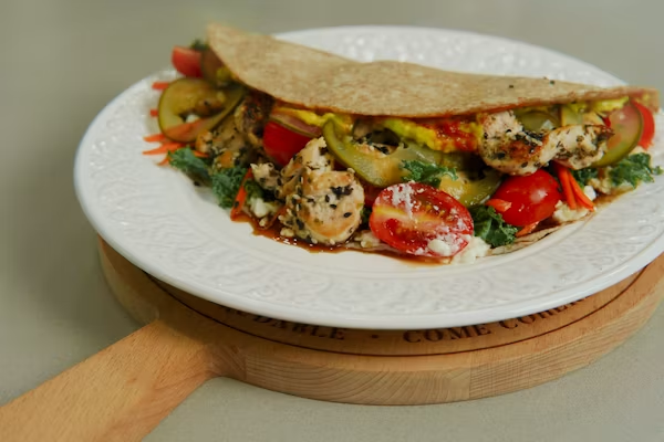Healthy turkey vegetable wraps prepared for weekly meal prep