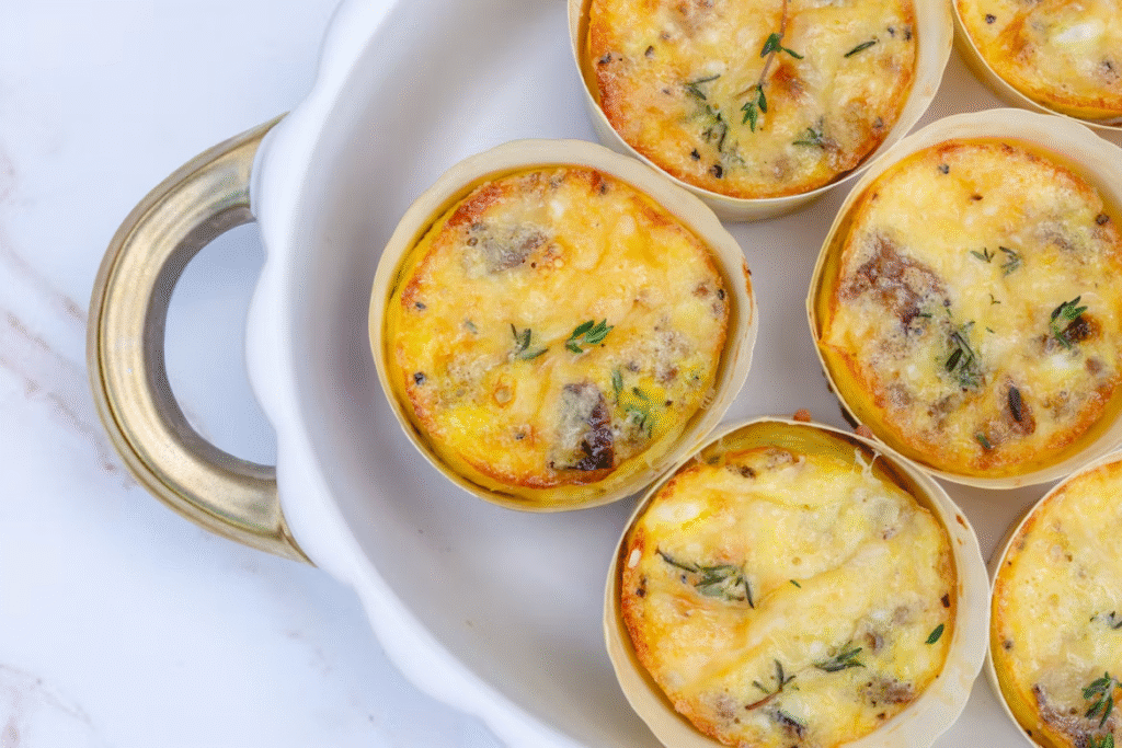 Healthy egg muffins with vegetables prepared for weekly meal prep