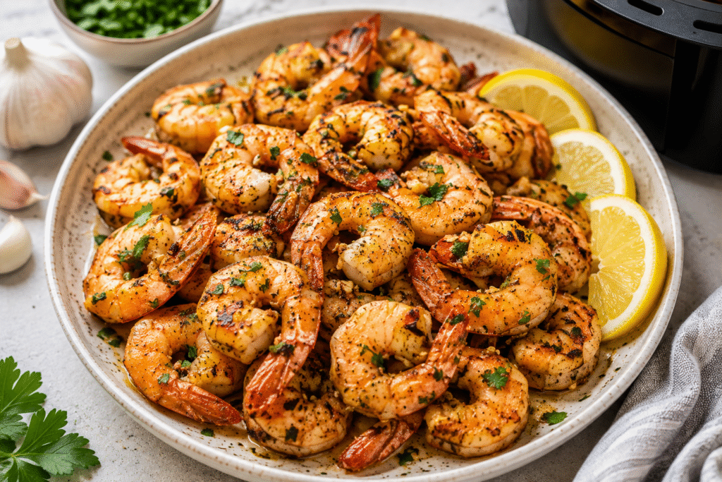 healthy garlic shrimp in air fryer