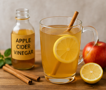 Apple cider vinegar overnight weight loss drink with lemon