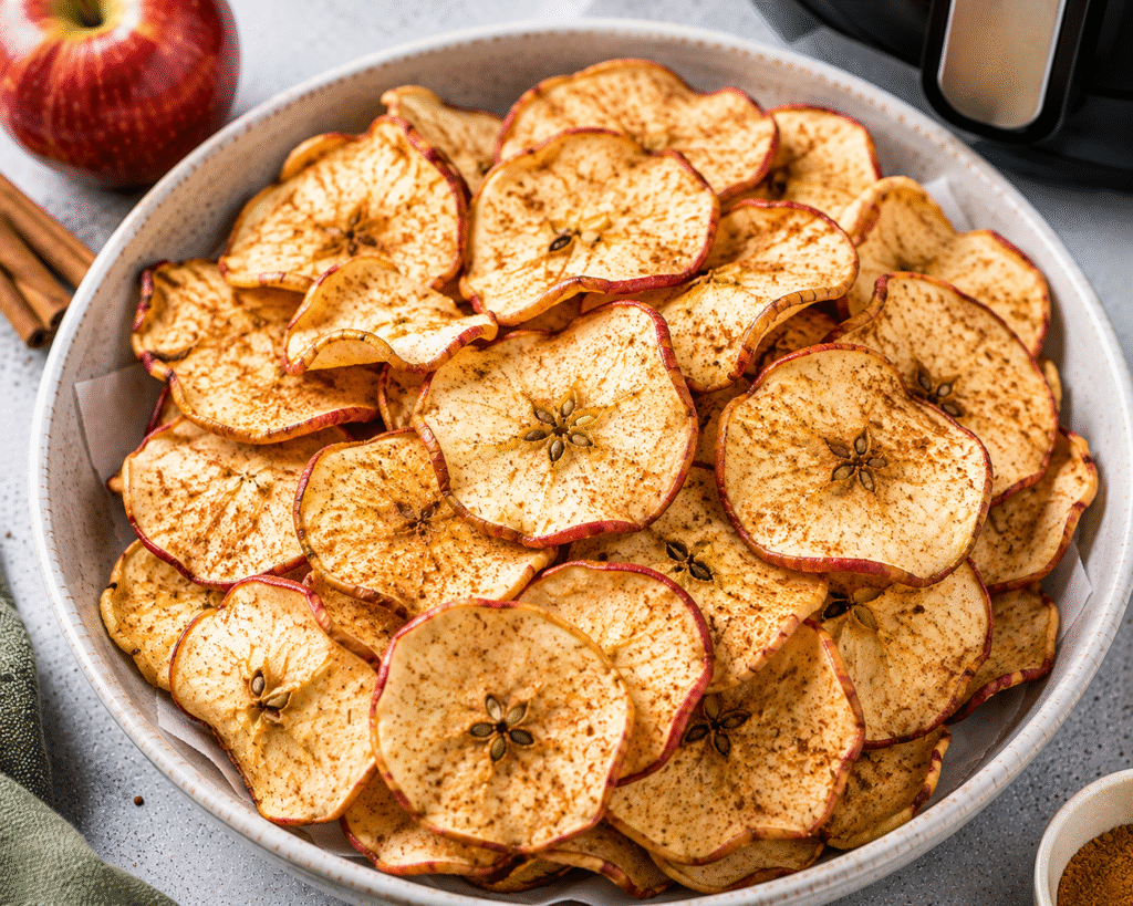 healthy air fryer apple chips